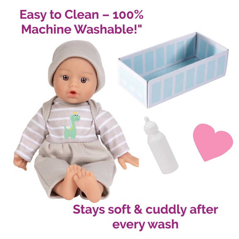 Adora Sweet Baby - 11â€ Soft & Cuddly Baby Doll, Realistic Features, Gentle Scent, Machine Washable, Lightweight & Easy to Hold | Adorable Playmate (Boy Dino) - Image 5